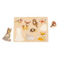 Small Foot houten noppenpuzzel bosdieren, 9st.