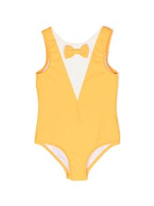 Mini Rodini maillot de bain à détail de nœud contrastant - Jaune