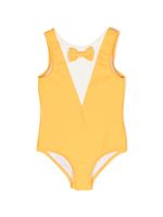 Mini Rodini maillot de bain à détail de nœud contrastant - Jaune