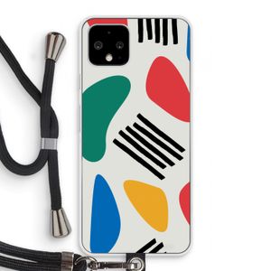 Illustratieve pop 1: Pixel 4 Transparant Hoesje met koord