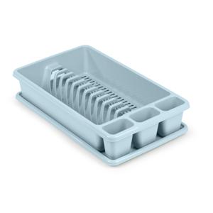 Plasticforte Afdruiprek met lekbak - ijsblauw - 45 x 26 cm - afwasrek