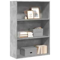 Boekenkast 80x30x114 cm bewerkt hout betongrijs