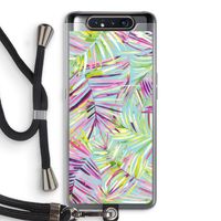 Tropical Palms Blue: Samsung Galaxy A80 Transparant Hoesje met koord