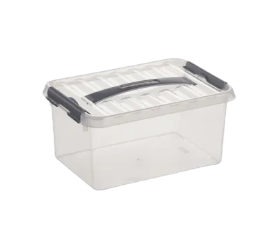 Sunware Q-line opbergbox 6L transp./metaal