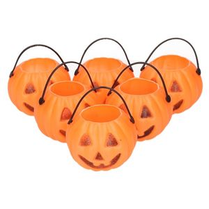 36x Halloween trick or treat mini pompoen emmers 5 cm