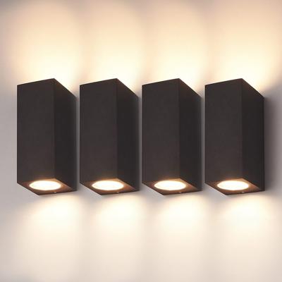 Set van 4 Selma - LED Wandlampen - Up & Down light - IP65 waterdicht - Voor binnen en buiten - Zwart - Buitenlampen