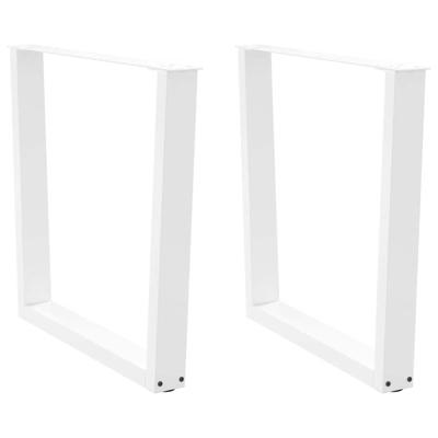 Eettafelpoten 2 st V-vormig 90x(72-73,3) cm staal wit