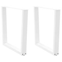Eettafelpoten 2 st V-vormig 90x(72-73,3) cm staal wit