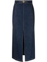 Patou slit-detail organic-denim midi skirt - Bleu - thumbnail