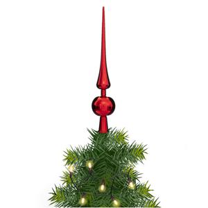 Kerstboom piek - rood - kunststof - 28 cm - kerstpieken - kerstversiering