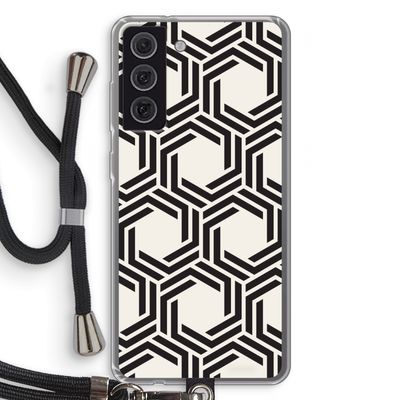 Geometrisch patroon: Samsung Galaxy S21 FE Transparant Hoesje met koord