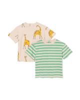 HEMA Baby T-shirts Giraf - 2 Stuks Ecru (ecru)