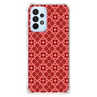 Samsung Galaxy A23 Doorzichtige Silicone Hoesje Batik Rood - thumbnail