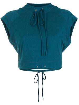 Gloria Coelho haut crop à capuche - Bleu