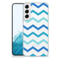 Samsung Galaxy S22 Plus TPU bumper Zigzag Blauw - thumbnail