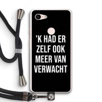 Meer verwacht - Zwart: Pixel 3 XL Transparant Hoesje met koord