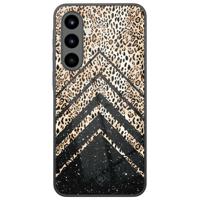 Samsung Galaxy A56 glazen hardcase - Chevron luipaard