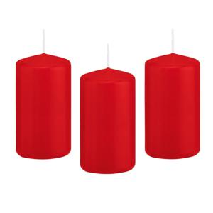 Cilinderkaars/stompkaars - 12x - rood - 6 x 12 cm - 40 branduren