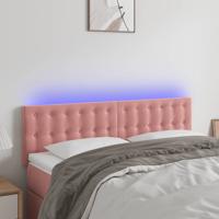 Hoofdbord LED 144x5x78/88 cm fluweel roze