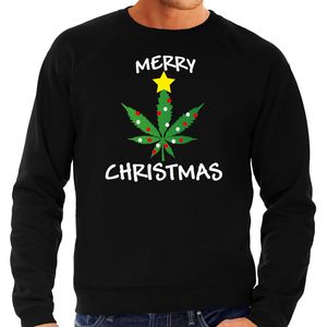 Foute humor Kersttrui wiet Kerst sweater zwart voor heren