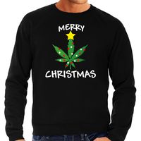 Foute humor Kersttrui wiet Kerst sweater zwart voor heren - thumbnail