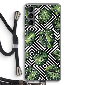 Geometrische jungle: Samsung Galaxy S21 Transparant Hoesje met koord