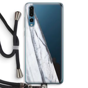 Gestreepte marmer: Huawei P20 Pro Transparant Hoesje met koord
