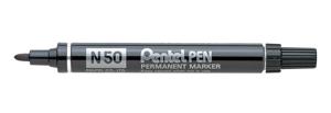 Pentel N 50 permanente marker Kogelpunt Zwart 12 stuk(s)