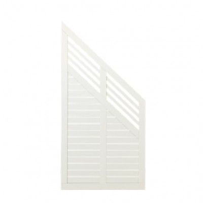 Wit Houten Tuinscherm Met Schuine Kant Decora 90 x 180/95 CM