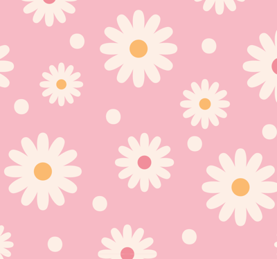 Behang bloemen Vintage madeliefjes met roze achtergrond