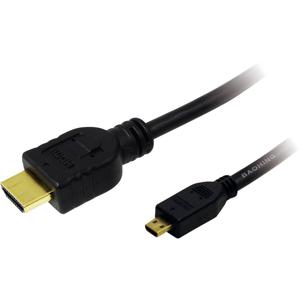 LogiLink CH0032 HDMI-kabel HDMI Aansluitkabel HDMI-A-stekker, HDMI-micro-D-stekker 2.00 m Zwart 4K UHD