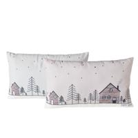 Boltze Home kussen homewood, 2 ass., polyester / 100%, huis, veelkleurig, motief, beige, lichtgrijs, wit