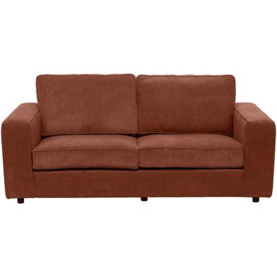 Leen Bakker - Bank Stuttgart 3-zits - Terra - Stof - Rood - 94x195x80 Cm