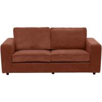 Leen Bakker - Bank Stuttgart 3-zits - Terra - Stof - Rood - 94x195x80 Cm