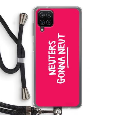 Neuters (roze): Samsung Galaxy A12 Transparant Hoesje met koord