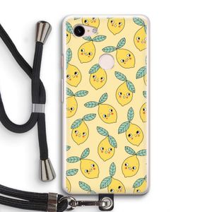Citroenen: Pixel 3 Transparant Hoesje met koord