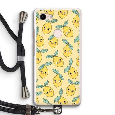 Citroenen: Pixel 3 Transparant Hoesje met koord