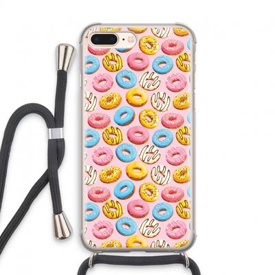 Pink donuts: iPhone 8 Plus Transparant Hoesje met koord