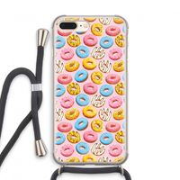 Pink donuts: iPhone 8 Plus Transparant Hoesje met koord