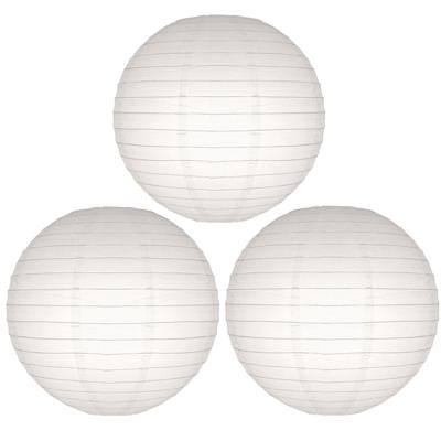 Luxe witte bol lampionnen - Set van 8x stuks - dia 25 cm - Bruiloft, verjaardag, party feestartikele