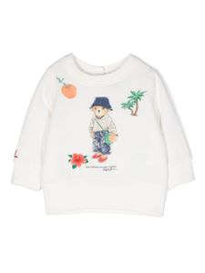 POLO RALPH LAUREN KIDS sweat en coton mélangé à logo - Blanc