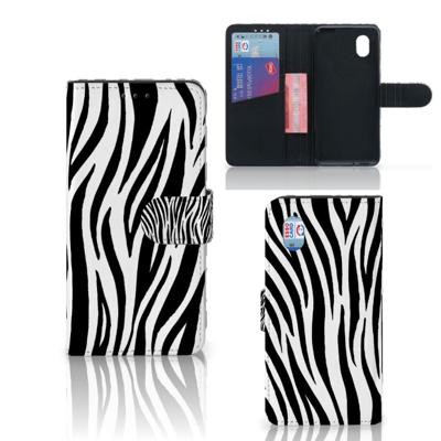 Alcatel 1B (2020) | Telefoonhoesje | Met pasjeshouder | Zebra