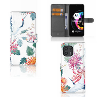 Motorola Edge 20 Lite Telefoonhoesje met Pasjes Bird Flowers - thumbnail