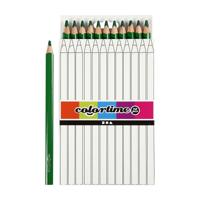 Colortime kleurpotloden jumbo 5 mm vulling donkergroen 12 stuks