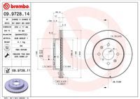 Remschijf BREMBO, Remschijftype: Binnen geventileerd, u.a. für Opel, Vauxhall, Suzuki, Subaru - thumbnail