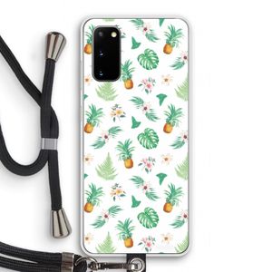 Ananas bladeren: Samsung Galaxy S20 Transparant Hoesje met koord
