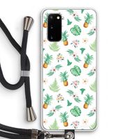 Ananas bladeren: Samsung Galaxy S20 Transparant Hoesje met koord Ananas bladeren: Samsung Galaxy S20 Transparant Hoesje met koord