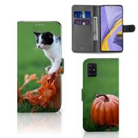 Samsung Galaxy A51 | Telefoonhoesje | Met pasjeshouder | Kitten