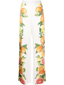 Stella McCartney pantalon palazzo à imprimé graphique - Blanc