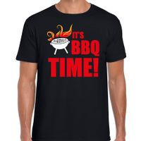 Its bbq time cadeau t-shirt zwart voor heren - thumbnail
